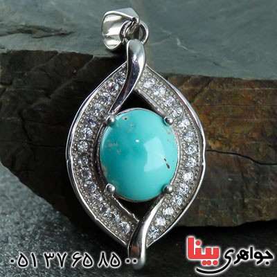 گردنبند فیروزه نیشابوری رودیوم بسیار خاص _کد:22941