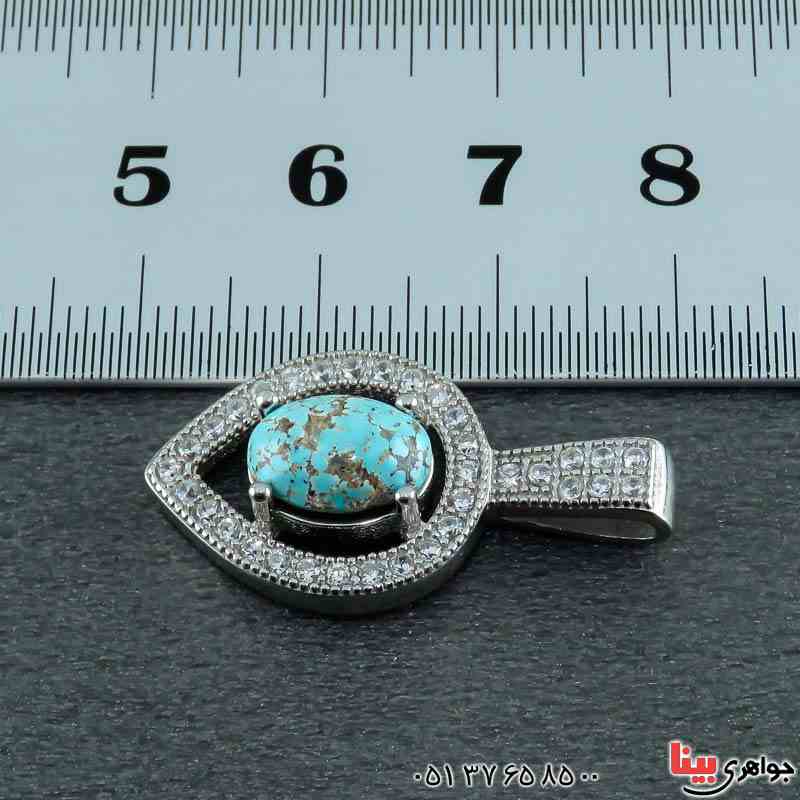 گردنبند فیروزه نیشابوری رودیوم بسیار خاص _کد:22945
