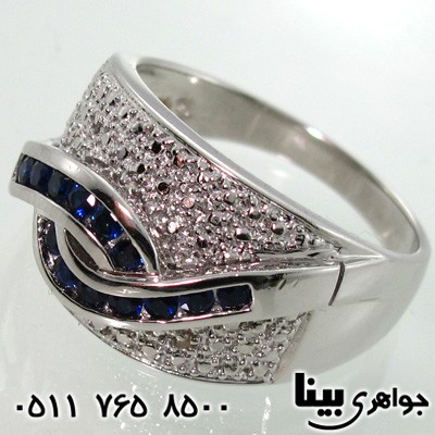 انگشتر یاقوت کبود طرح موج مردانه