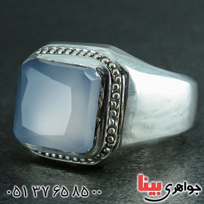 انگشتر عقیق یمنی کبود دست ساز _کد:22959