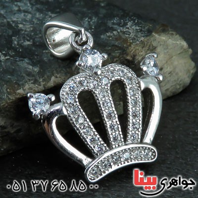 گردنبند نقره تاج پرنس رودیوم _کد:22972