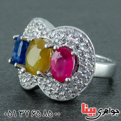 انگشتر چند جواهر رودیوم زنانه بسیار خاص _کد:22997