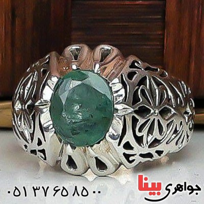 انگشتر زمرد زامبیا فاخر و دست ساز مردانه _کد:23000