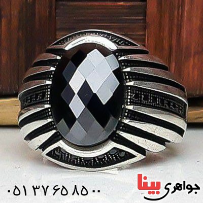انگشتر عقیق سیاه (اونیکس) اسپرت و شیک مردانه _کد:23004