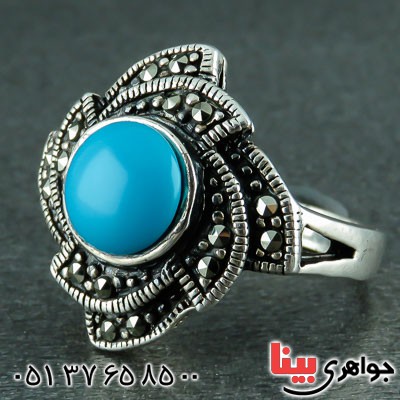 انگشتر فیروزه  زنانه مارکازیتی زیبا_کد:23022