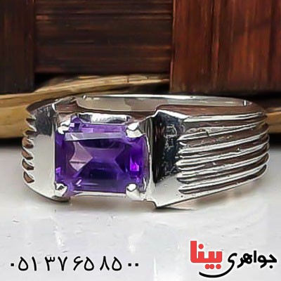 انگشتر آمتیست آفریقایی فاخر و دست ساز مردانه _کد:23031