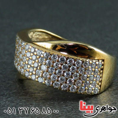 انگشتر نقره پرنس پیچ طلایی زیبا زنانه _کد:23066