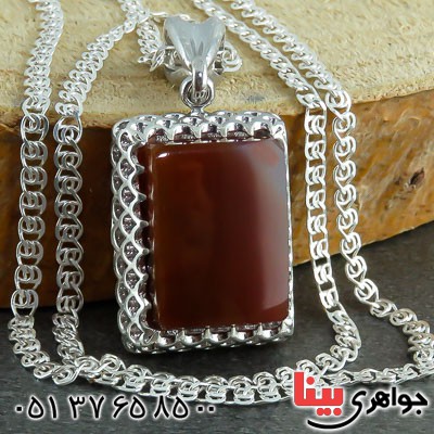 گردنبند عقیق یمنی خوشرنگ و فاخر زنانه _کد:23082