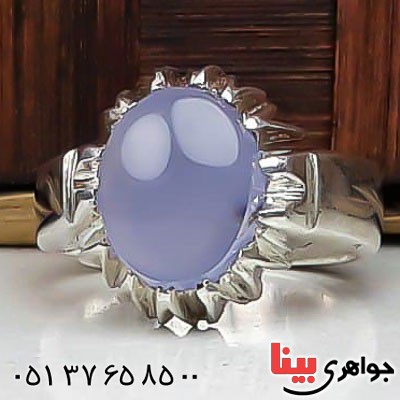 انگشتر عقیق یمنی کبود بسیار عالی و شیک مردانه _کد:23089