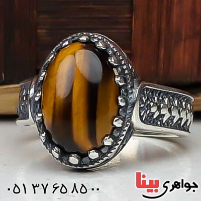 انگشتر چشم ببر زیبا و خاص مردانه _کد:23093