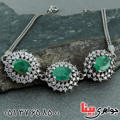 دستبند زمرد زامبیا خوشرنگ خاص زنانه _کد:23105