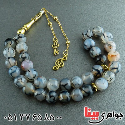 تسبیح عقیق شجری 33 دانه ای خوشرنگ و زیبا _کد:23127