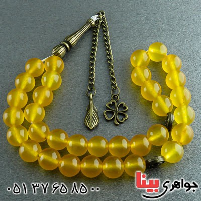 تسبیح عقیق شرف الشمس خاص و زیبا 33 دانه ای _کد:23146