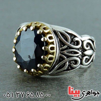 انگشتر یاقوت کبود آفریقایی تاج برنج _کد:23166
