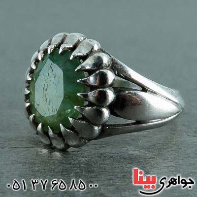 انگشتر زمرد زامبیا بسیار خوشرنگ مردانه _کد:23179