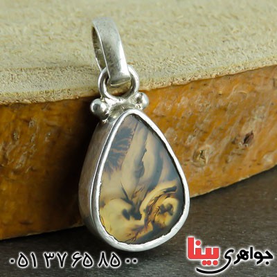 گردنبند عقیق شجری مدل اشکی _کد:23183