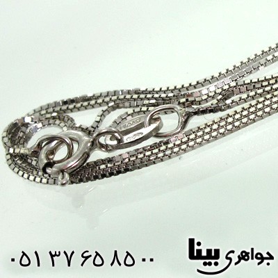 زنجیر نقره زنانه ونیزی ایتالیایی 45 سانتی ضخیم قدیمی