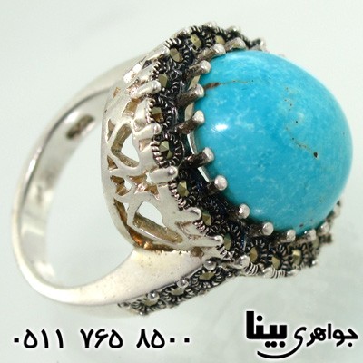 انگشتر فیروزه نیشابوری طرح پرنسس