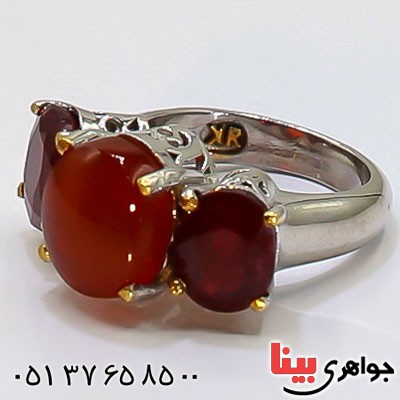 انگشتر چند جواهر زنانه رودیوم بسیار خاص _کد:23351