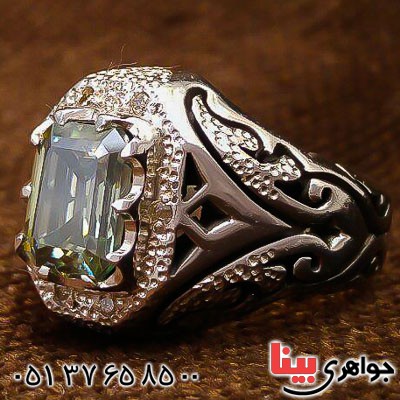 انگشتر الماس روسی (موزانایت) فاخر و دور الماس _کد:23431