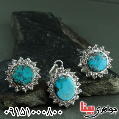 سرویس فیروزه نیشابوری خوشرنگ و خاص دست ساز زنانه _کد:23475