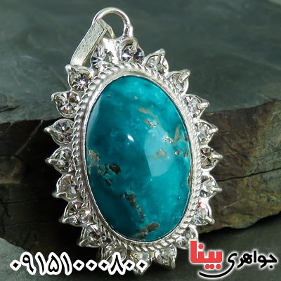 گردنبند فیروزه خاص خوشرنگ زنانه _کد:23489