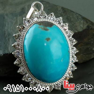 گردنبند فیروزه دور جواهری زنانه