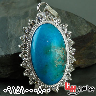 گردنبند فیروزه دور جواهری زنانه