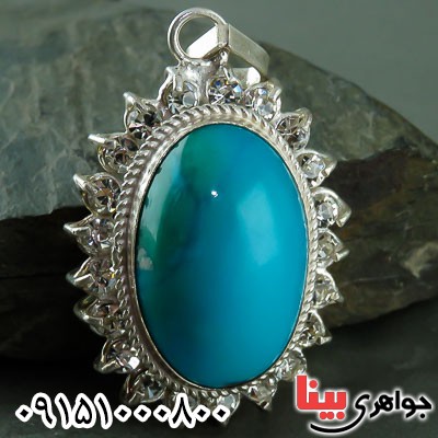 گردنبند فیروزه دور جواهری زنانه