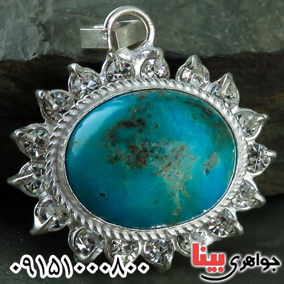 گردنبند فیروزه دور جواهری زنانه
