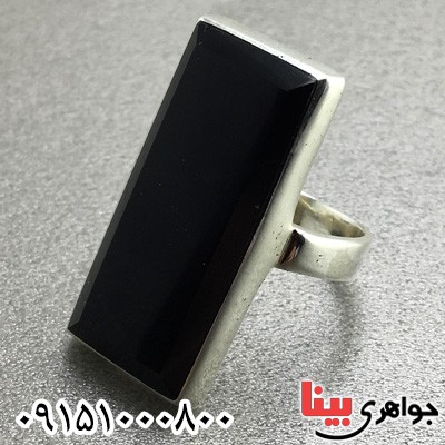 انگشتر عقیق سیاه (اونیکس) سفارشی با سنگ دلخواه شما _کد:23537