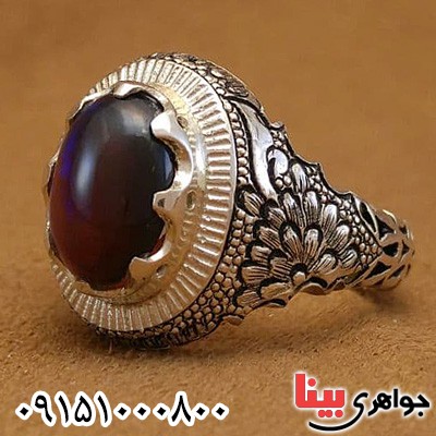 انگشتر اوپال آتشین شیک و خاص دور برلیانی