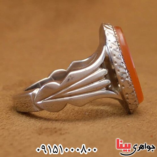 انگشتر عقیق یمنی با حکاکی خاص _کد:23552
