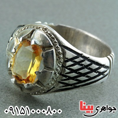انگشتر سیترین آفریقایی شیک و خوشرنگ مردانه _کد:23575