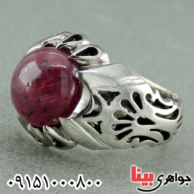 انگشتر یاقوت سرخ آفریقایی خاص و خوشرنگ مردانه _کد:23579