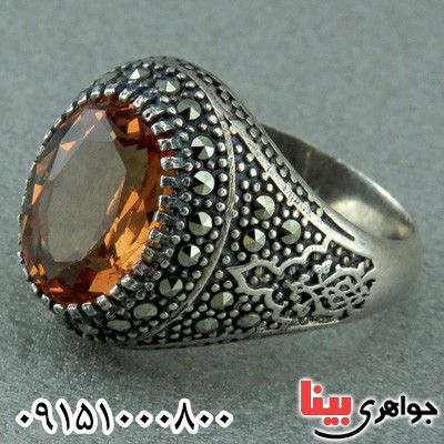انگشتر الکساندریت شیک و مارکازیتی مردانه _کد:23580