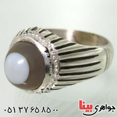 انگشتر عقیق باباقوری دور ساده مردانه