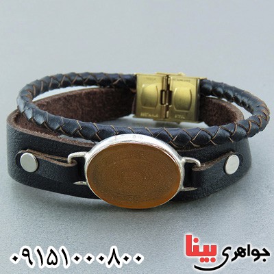 دستبند عقیق زرد خطی با حکاکی 16 سوره _کد:23647