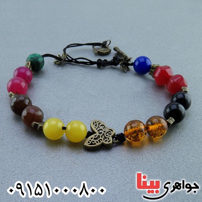 دستبند چند جواهر سنگ درمانی بسیار خاص _کد:23656