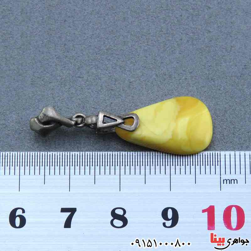 گردنبند کهربا بلونی لهستانی خوشرنگ _کد:23665