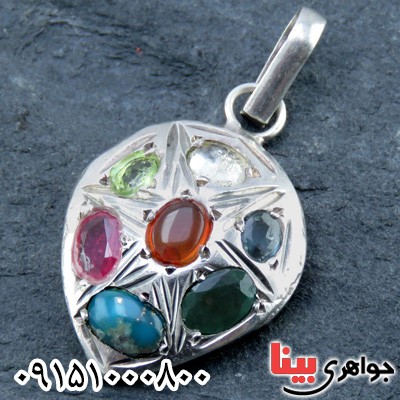 گردنبند چند جواهر اشکی شکل خاص خوشرنگ _کد:23710