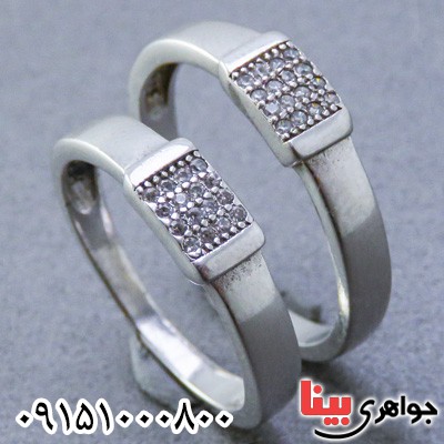 انگشتر نقره حلقه ست رودیوم بسیار زیبا _کد:23712