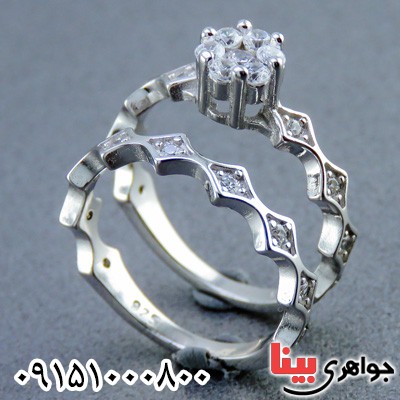 انگشتر نقره حلقه و پشت حلقه خاص و زیبا _کد:23713