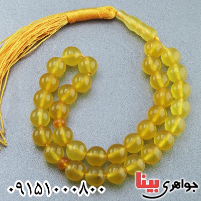 تسبیح عقیق شرف الشمس 33 دانه ی درشت خوشرنگ _کد:23736