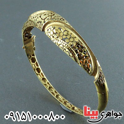 دستبند نقره النگویی طلایی بسیار زیبا _کد:23753