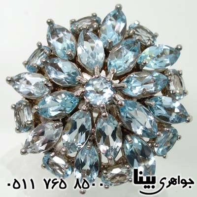 گوشواره آکوآمارین درشت فاخر زنانه
