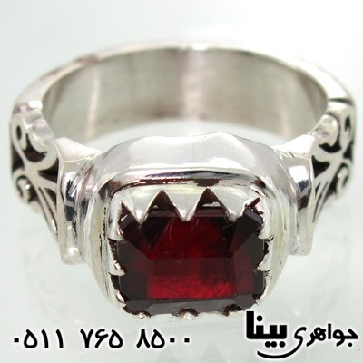 انگشتر یاقوت گارنت فاخر مردانه