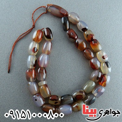 تسبیح عقیق یمنی ام البنین تراش دستی 33 دانه ای _کد:23768