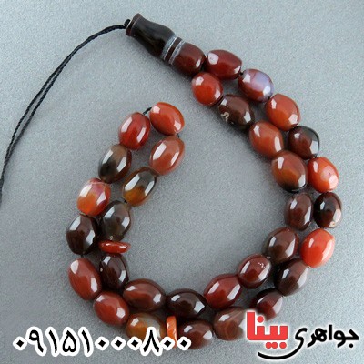 تسبیح عقیق یمنی سلیمانی ابلق 33 دانه ای _کد:23770