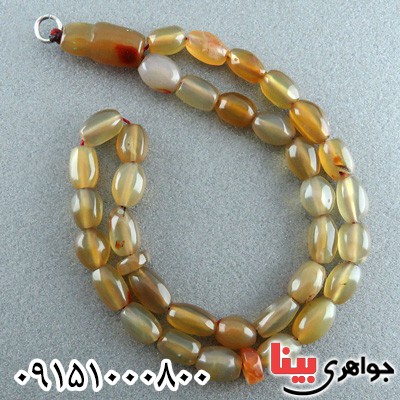 تسبیح عقیق یمنی جزع 33 دانه ای تراش دستی _کد:23772